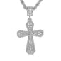 Iced Medium Crucifix Pendant with 4mm Rope Chain 24" - HC-1028*