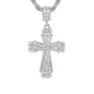 Iced Medium Crucifix Pendant with 4mm Rope Chain 24" - HC-1029*