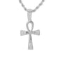 Iced Medium Ankh Cross Pendant with 4mm Rope Chain 24" - HC-1034*