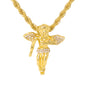 Iced Medium Angel Pendant with 4mm Rope Chain 24" - HC-1043*