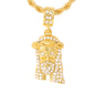 Iced Medium Jesus Pendant with 4mm Rope Chain 24" - HC-1044*