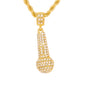 Iced Medium Music Pendant with 4mm Rope Chain 24" - HC-1051