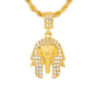 Iced Medium Egyptian Pendant with 4mm Rope Chain 24" - HC-1052*