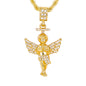 Iced Medium Angel Pendant with 4mm Rope Chain 24" - HC-1062*