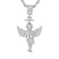 Iced Medium Angel Pendant with 4mm Rope Chain 24" - HC-1062*