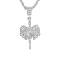 Iced Medium Angel Pendant with 4mm Rope Chain 24" - HC-1065*