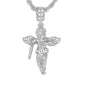 Iced Medium Angel Pendant with 4mm Rope Chain 24" - HC-1066*