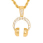 Iced Medium Music Pendant with 4mm Rope Chain 24" - HC-1073*