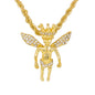 Iced Medium Angel Pendant with 4mm Rope Chain 24" - HC-1076*