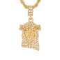 Iced Medium Jesus Pendant with 4mm Rope Chain 24" - HC-1077*