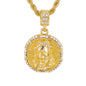 Iced Medium Jesus Pendant with 4mm Rope Chain 24" - HC-1081*