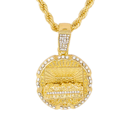 Iced Medium Last Supper Pendant with 4mm Rope Chain 24" - HC-1082