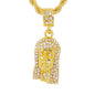 Iced Medium Jesus Pendant with 4mm Rope Chain 24" - HC-1083*