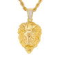 Iced Medium Lion Pendant with 4mm Rope Chain 24" - HC-1084