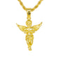 Iced Medium Angel Pendant with 4mm Rope Chain 24" - HC-1091*