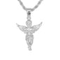 Iced Medium Angel Pendant with 4mm Rope Chain 24" - HC-1091*