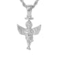 Iced Medium Angel Pendant with 4mm Rope Chain 24" - HC-1092*