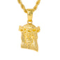 Iced Medium Jesus Pendant with 4mm Rope Chain 24" - HC-1093*