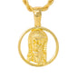 Iced Medium Jesus Pendant with 4mm Rope Chain 24" - HC-1094*