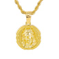 Iced Medium Jesus Pendant with 4mm Rope Chain 24" - HC-1095*