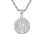Iced Medium Jesus Pendant with 4mm Rope Chain 24" - HC-1095*