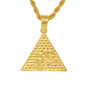Iced Medium Pyramid Pendant with 4mm Rope Chain 24" - HC-1098*