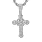 Iced Medium Cross Pendant with 4mm Rope Chain 24" - HC-1104