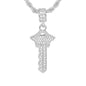 Iced Medium Key Pendant with 4mm Rope Chain 24" - HC-1115*