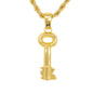 Iced Medium Key Pendant with 4mm Rope Chain 24" - HC-1117*