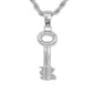 Iced Medium Key Pendant with 4mm Rope Chain 24" - HC-1117*