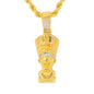 Iced Medium Pharoah Pendant with 4mm Rope Chain 24" - HC-1119*