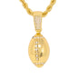 Iced Medium Football Pendant with 4mm Rope Chain 24" - HC-1120
