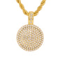 Iced Medium Round Tag Pendant with 4mm Rope Chain 24" - HC-1132*