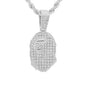 Iced Medium Ape Pendant with 4mm Rope Chain 24" - HC-1149*