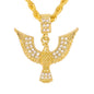 Iced Medium Eagle Pendant with 4mm Rope Chain 24" - HC-1150*