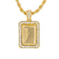 Iced Medium Tag Pendant with 4mm Rope Chain 24" - HC-1151*