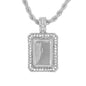 Iced Medium Tag Pendant with 4mm Rope Chain 24" - HC-1151*