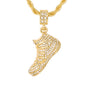Iced Medium Sneaker Pendant with 4mm Rope Chain 24" - HC-1153*
