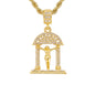 Iced Medium Crucifix Pendant with 4mm Rope Chain 24" - HC-1169
