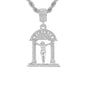 Iced Medium Crucifix Pendant with 4mm Rope Chain 24" - HC-1169