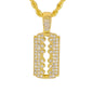 Iced Medium Razor Pendant with 4mm Rope Chain 24" - HC-1181