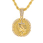 Iced Medium Praying Hands Pendant with 4mm Rope Chain 24" - HC-1185*