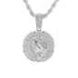 Iced Medium Praying Hands Pendant with 4mm Rope Chain 24" - HC-1185*