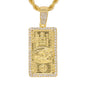 Iced Medium $100 Bill Pendant with 4mm Rope Chain 24" - HC-1187