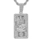 Iced Medium $100 Bill Pendant with 4mm Rope Chain 24" - HC-1187