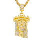 Iced Medium Jesus Pendant with 4mm Rope Chain 24" - HC-1188