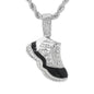 Iced Medium Sneaker Pendant with 4mm Rope Chain 24" - HC-1192*