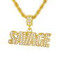 Iced Medium Savage Pendant with 4mm Rope Chain 24" - HC-1195