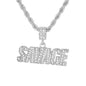 Iced Medium Savage Pendant with 4mm Rope Chain 24" - HC-1195