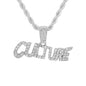 Iced Medium Culture Pendant with 4mm Rope Chain 24" - HC-1198*